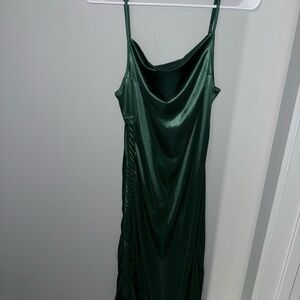 Elegant Green Satin Dress